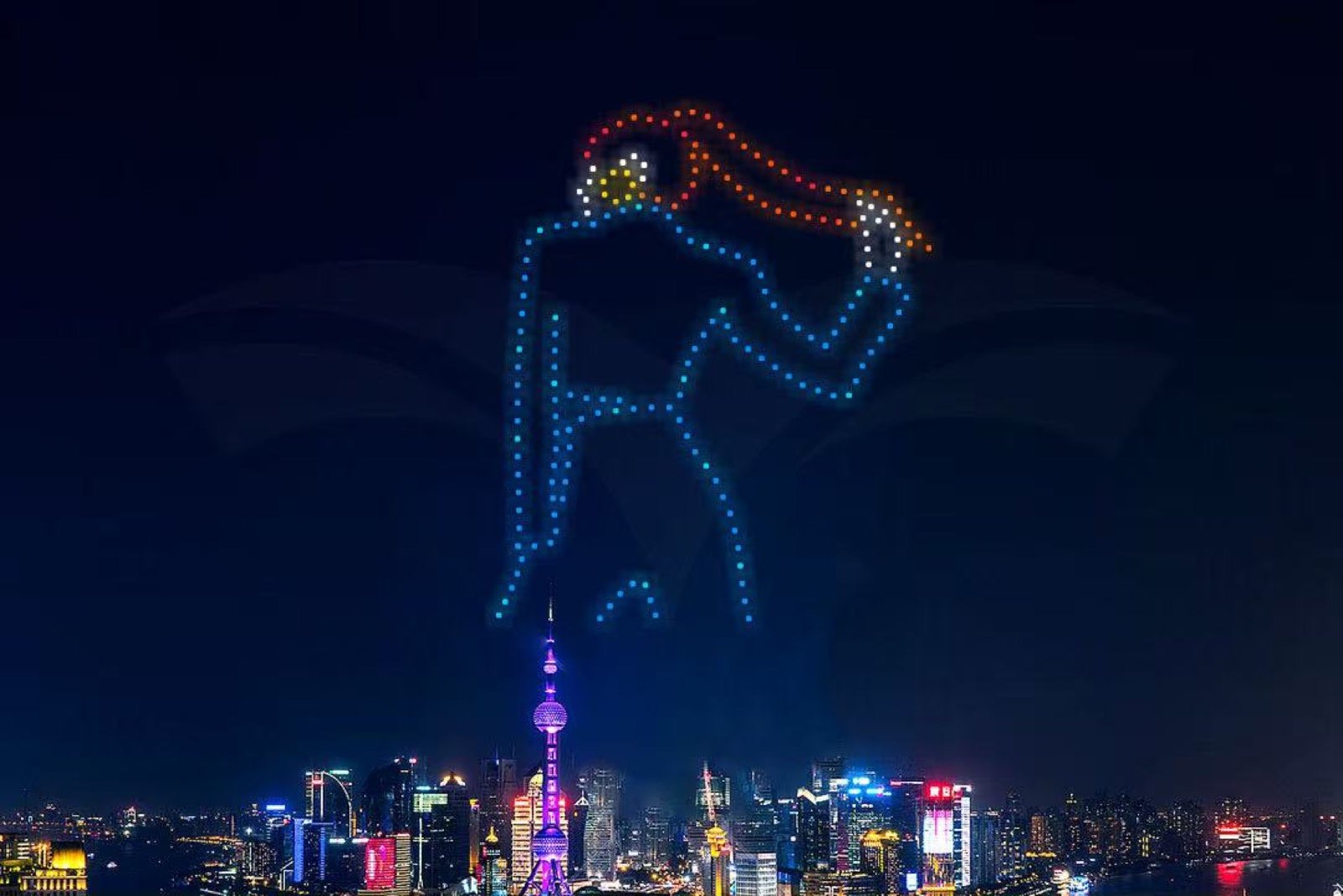 Bund drone show in Shanghai